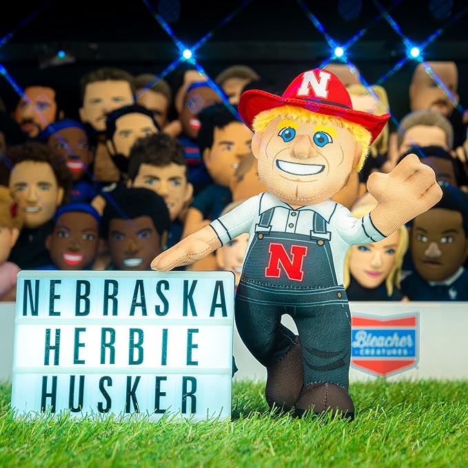 Bleacher Creatures Nebraska Cornhuskers Herbie The Husker 10" Mascot Plush Figures - A Mascot for Play or Display
