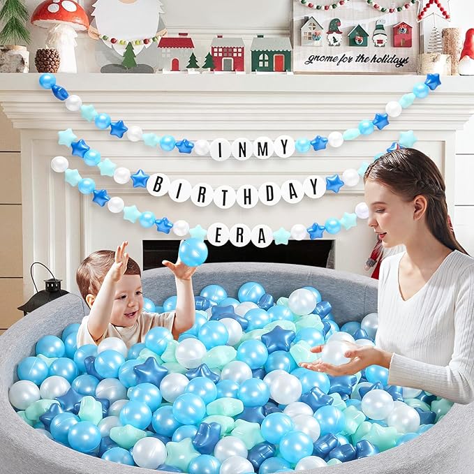 Ball Pit Balls Pack of 100 200 500 - Star and Round Set BPA Free Phthalate Free Non-Toxic Crush Proof Play Balls Soft Plastic Balls for Toddlers Baby Kids Birthday Pool Tent Party