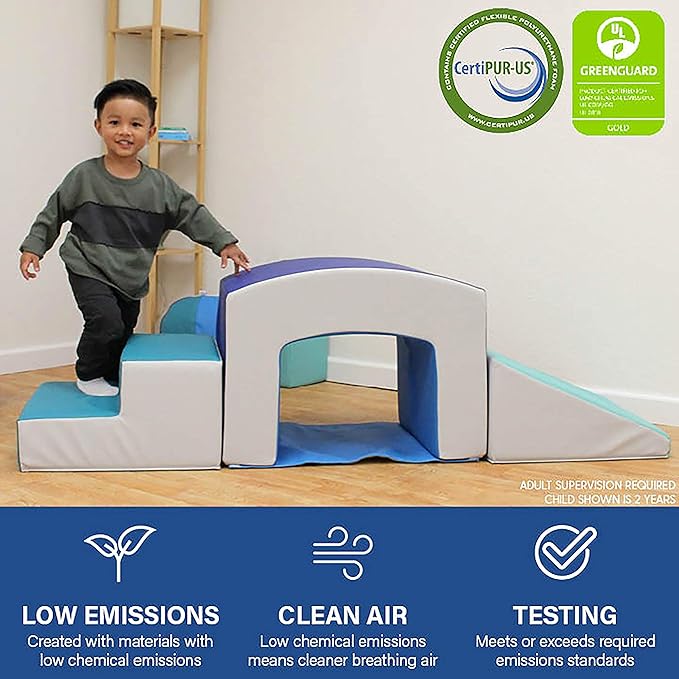 Factory Direct Partners 12824-CT SoftScape Playtime Grow-n-Learn Tunnel Climber for Toddlers and Kids(3-Piece) - Contemporary, 12824-CT