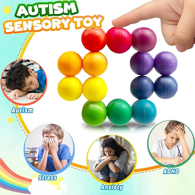 Autism Sensory Fidget Toys Easter Eggs Basket Stuffer Gigts for Kids Toddler, Autistic ADHD Figette Ball Calm Down Toddlers Activities for 3-5, Airplane Car Travel Essentials Toys for Kids Age 5-7