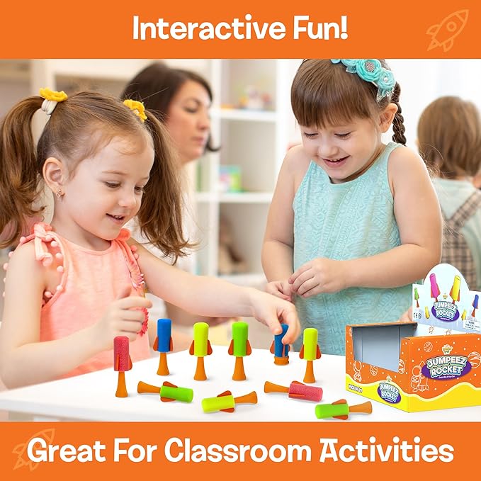 IPIDIPI TOYS Jumpeez LED Jumping Rocket Poppers, 24-Pack Light Up Spring Launcher Toys for Kids – Halloween Light Up Toys for Trick or Treat, Goodie Bag Stuffers Birthday Party Favors for Boys & Girls