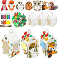 Cinrobiye 6 Set Fall Party Favors Mini Woodland Animals Bulk Plush Keychains DIY Gift Box for Autumn Thanksgiving Adopt an Animals Party Favors Birthday Goodie Bag Supplies Fillers Stuffers