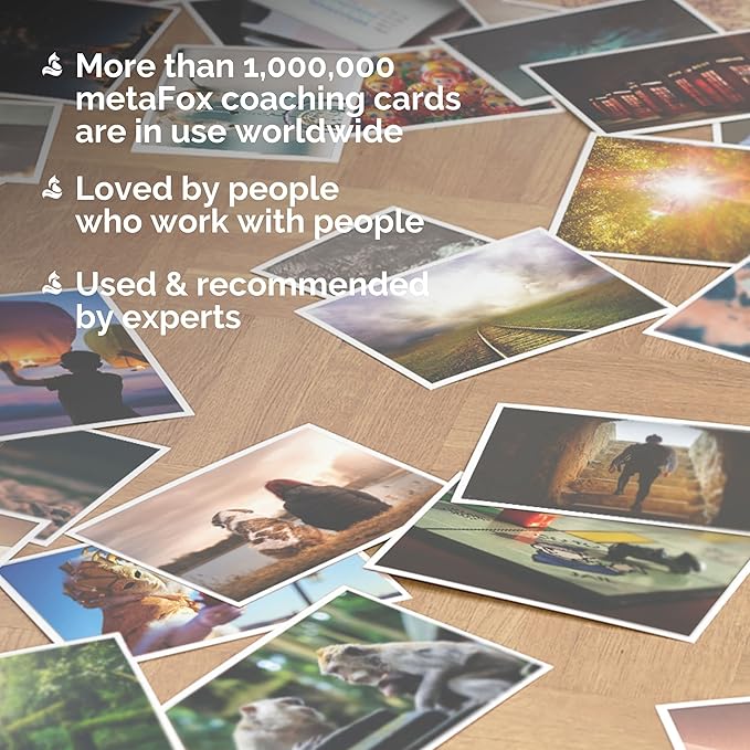 metaFox - 52 Inspirational, Positive Affirmations & Motivational Postcards, Picture Cards For Life Coaching, Therapy, & Personal Advice, Mindfulness, Coaching, Life Design Cards