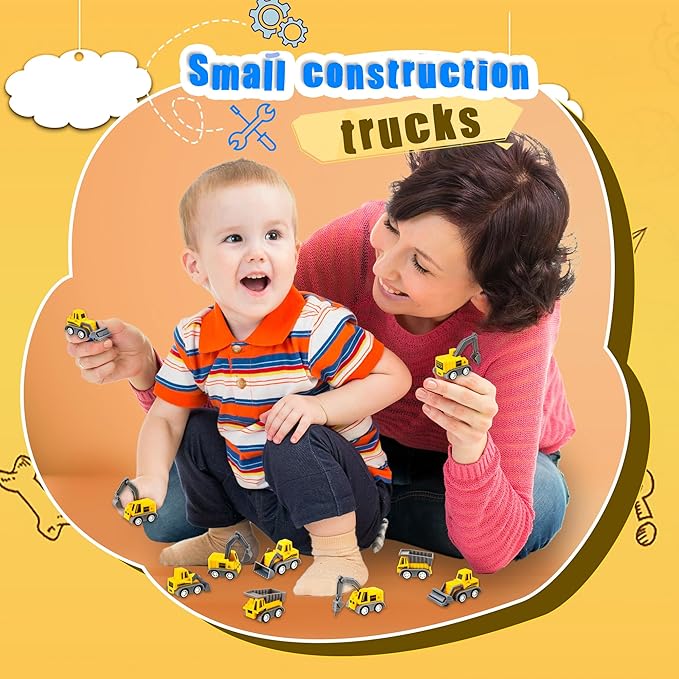 40 Pieces Mini Construction Vehicles Bulk Pull Back Trucks Engineering Toys for Kids Construction Party Favors