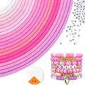 ADIIL 7200pcs Clay Beads Bracelet Making Kit, 6mm Polymer Heishi Beads for Jewelry Making, Friendship Bracelet Kit Birthday Gift for Adults Hot Pink