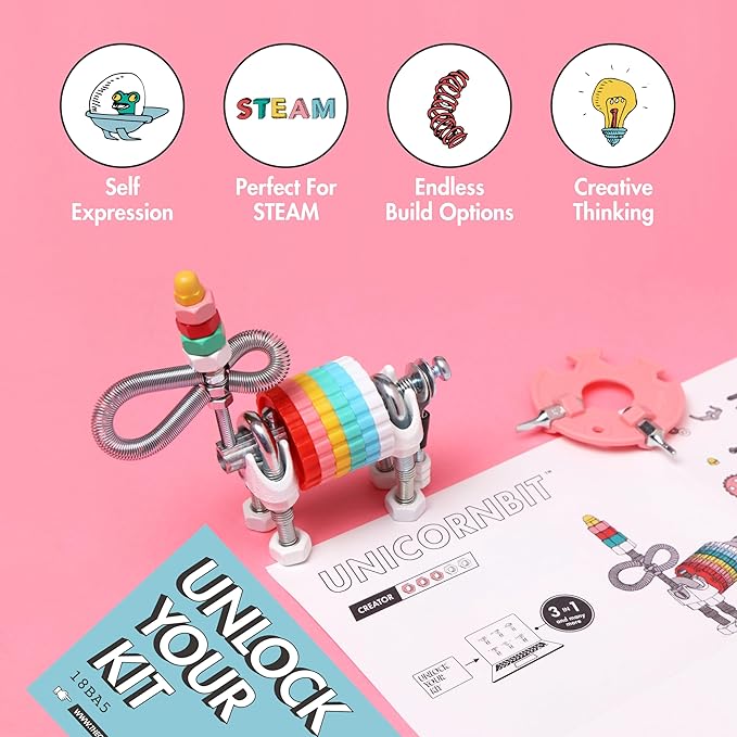 The Off Bits Erector Set: Animal Mini STEM Toys for Kids 6+, Toy Building Sets with Nuts & Bolts, STEM Building Toys Gifts for Boys and Girls (Multicolor)