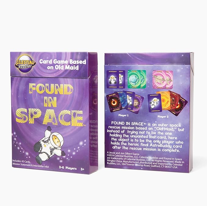 Celestial Buddies Card Game 4 Pack - Galactic Go Fish, Match Made In Heaven, Found in Space, and Buddies Battle | Space-Themed Fun Educational Fun for Kids | STEM Learning, Planets & Space Exploration