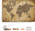 Canvas World Map with Cork Pin Board - English Lettering - Decorative Wall Decoration for All Rooms - Canvas Pictures with World Map Motif (150x100 cm, Pattern 1)