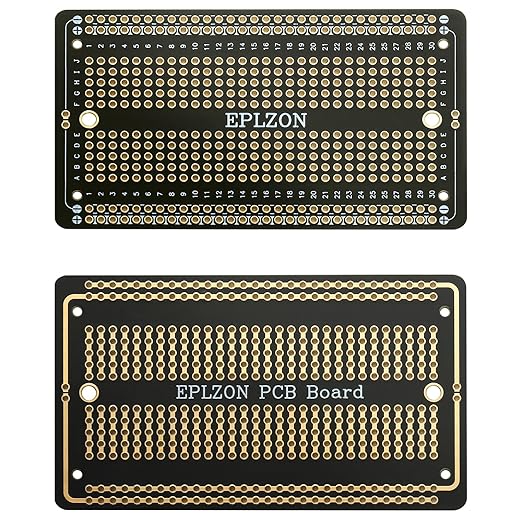 Solderable Breadboard PCB Board Gold-Plated Solder Breadboard for DIY Electronics Projects Apply to Arduino Soldering Projects 3.5"x2.05" (5 Pack + 2 Mini Board, Black)