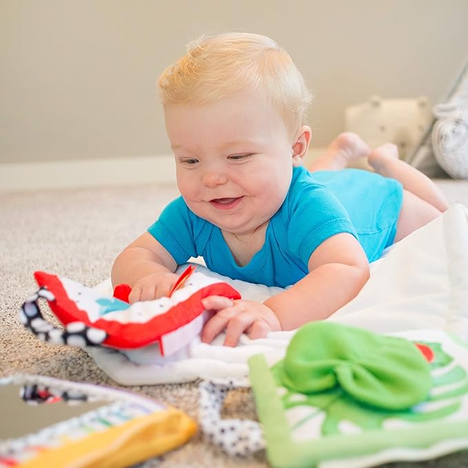 Sassy Reversible Soft Sensory Activity Panels, 4Count, Ages 0+ Months (Pack of 6)