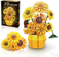 Sunflower Building Set Flowers with Vase for Adult, Compatible with Lego Flowers, 1009pcs Art Bonsai Botanical Collection for Home/Office Decor, Gifts for Mother's Day and Valentine's Day