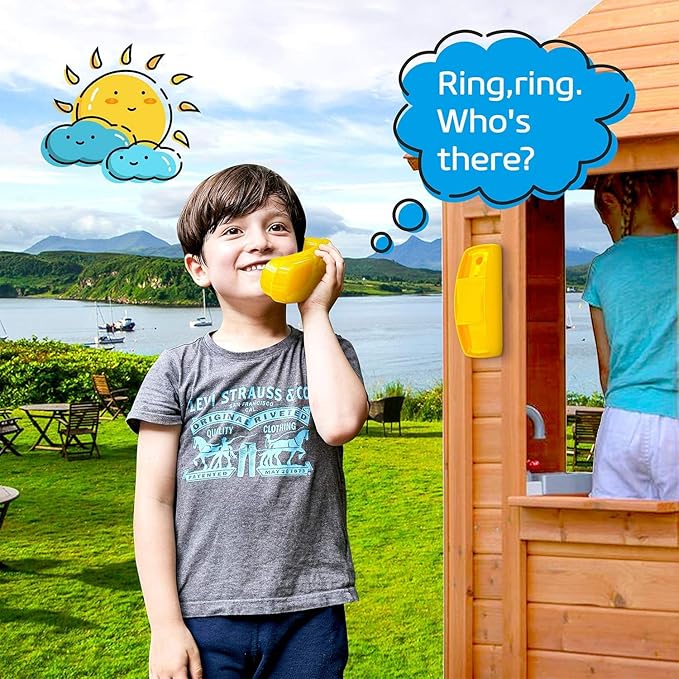 HAPPYPIE Toy Phone for Kids Swing Set Phone Pretend Phones and Learning Education Phones Plastic Telephone Creative Children Play Phone for Toddlers Baby Cell Phone Playhouse Phone (Yellow)