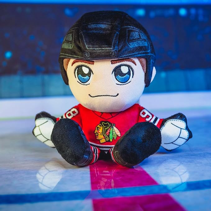 Bleacher Creatures Chicago Blackhawks Connor Bedard 8" NHL Kuricha Sitting Plush - Soft Chibi Inspired NHL Superstar