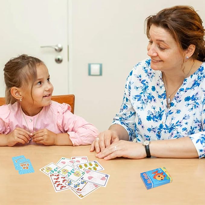 Card Games for Kids Toddlers,Go Fish,Old Maid,Slap Jack and Memory Match,4 Decks in 1 Pack,Fun Educational Gard Games for Family Game Night Table Games,Great Easter Basket Stuffers