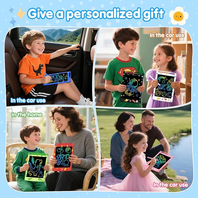 Party Favor 10 Pack LCD Writing Tablet for Kids, 8.5 Inch Colorful Doodle Board Drawing Pad, Educational Learning Travel Toys Birthday Gifts for Boys Girls Age 3 4 5 6 7 8