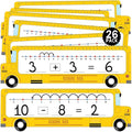 26-Pack School Bus Number Line Dry Erase Boards Cards, 14"x4", Double-Sided, Math Manipulatives for Kids, Student, Kindergarten Elementary Special Education 1st Grade Classroom Must Haves