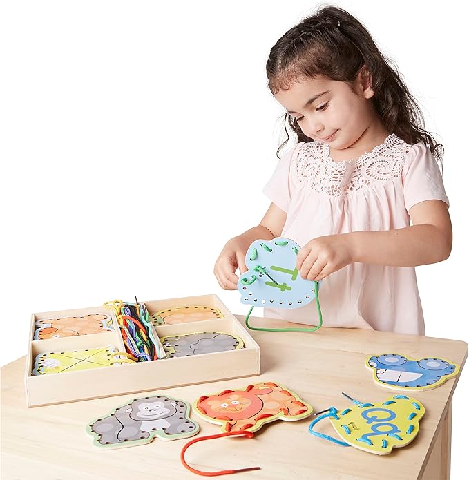 Melissa & Doug Alphabet Wooden Lacing Cards With Double-Sided Panels and Matching Laces