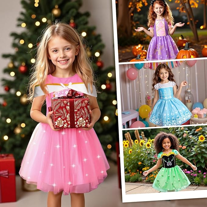 Meland Princess Dress Up - Dress Up Clothes for Girls with Toys,Christmas Birthday Gift for Toddler Girls 3,4,5,6,7,8 Years