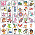 Partywind 408 Glitter Styles Kids Temporary Tattoos for Boys Girls, Individually Wrapped Tattoo Stickers for Kids Party Goodie Bag Stuffers, Birthday Party Supplies Favors for Children Games