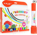 Flashdry Paint Sticks for Kids, 24 Colors Tempera Paint Set for Toddler, Non-toxic Washable Coloring Art Supplies for Ages 2-4 3-5 4-8