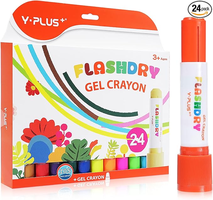 Flashdry Paint Sticks for Kids, 24 Colors Tempera Paint Set for Toddler, Non-toxic Washable Coloring Art Supplies for Ages 2-4 3-5 4-8