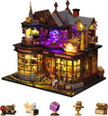 Flever Dollhouse Miniature DIY House Kit Creative Room with Furniture for Romantic Artwork Gift (Magic Treasure House)