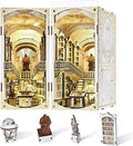 Book Nook Kit, DIY Miniature Dollhouse Booknook Kit, 3D Wooden Puzzle Bookend Bookshelf Insert Decor with LED Light for Teens and Adults (Library of Gods)