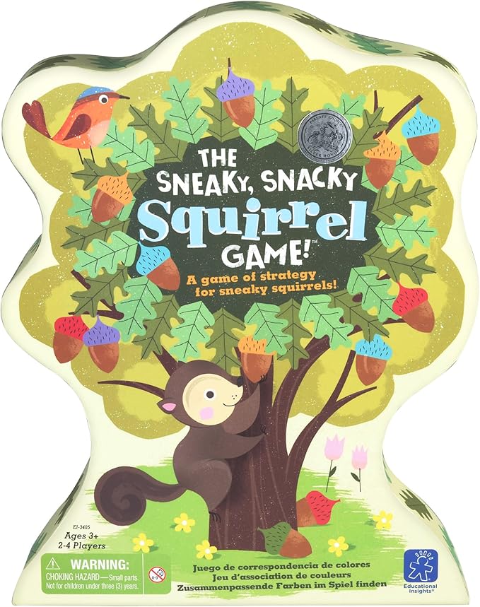 Educational Insights The Sneaky, Snacky Squirrel Game - Cute Preschool Board Games for Kids, Toddler Fine Motor Skills, Color Matching Kids Games and Fun Gifts for Girls & Boys Ages 3+
