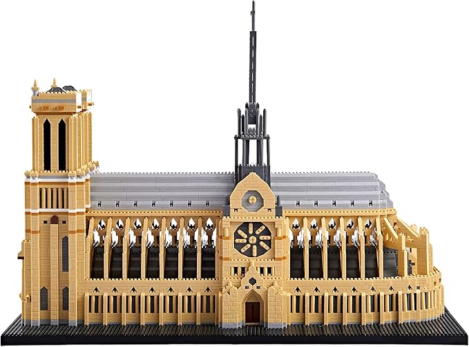 World Famous Architecture Micro Building Blocks Set Notre Dame De Paris 7380 PCS, Creative DIY Big Model Kit for Adults or Teens Ages of 14+