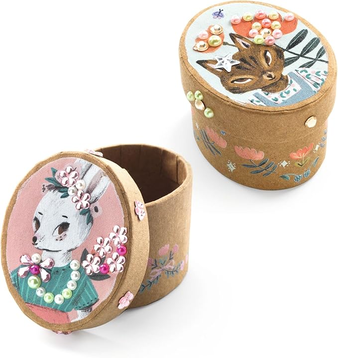 DJECO DIY Adorable Craft Kit - Create Your Own Trinket Boxes - Arts & Crafts for Kids - Fun & Creative for Family & Friends, Perfect for Gift - Educational Kit for Children 6+ Years Girls & Boys