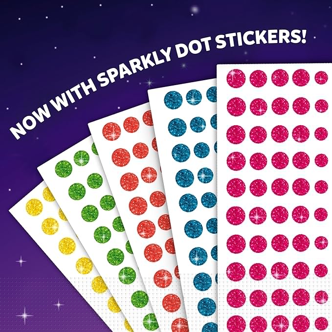 Skillmatics Dot It Art - Unicorns & Princesses, 500+ Sparkly Stickers, Mess-Free Fun for Kids, Stocking Stuffers, DIY Scrapbooking Craft Kits, Travel Toys, Christmas Gifts for Ages 3, 4, 5, 6, 7