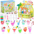 DIY Mini Drink Shop Toy, Making 24 Miniature Juice Drinks Cream Material Kit, NOT Edible, Collectible, Kitchen Pretend Play Food Toys Set, Make Your Foods, Gift for Kids Age 8+