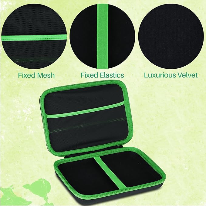 Storage Case Compatible with Leapfrog LeapPad Academy/LeapPad Ultimate/Epic Academy Edition 7-Inch Touchscreen Learning Tablet (Black + Green Case)