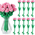 18 Pcs Plush Rose Flower Stuffed Bendable Stems Plush Bouquet Toy Soft Floral 12.6 Inch for Graduation 2025 Mother's Day Valentines Day Girl Girlfriend Wife Family and Friends(Pink Series)