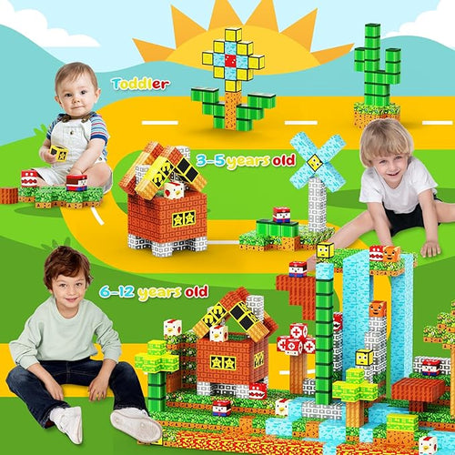 100PCS Magnetic Blocks - Building Cube Game Toys for Kids Ages 3-5 4-8 8-12, STEM Sensory Toys for Boys & Girls 3+, Stacking Toy Gifts for Toddlers Christmas Birthday, Educational Construction Toys