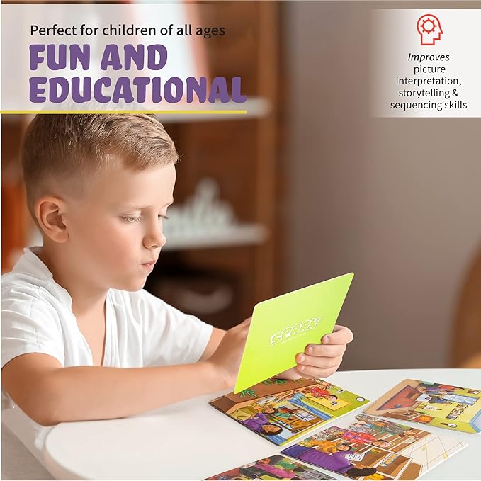 Sequencing Cards for Storytelling, Speech Therapy Game, Special Education Materials, Sentence Building, Problem Solving, Homeschooling Sequence Cards, Autism Game, Picture Sences, SEL