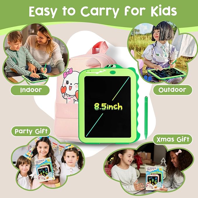 LCD Writing Tablet for Kids, Colorful Toddlers Toys Drawing Board, Educational Kid Toys, Doodle Pad Dinosaur Toys for 3 4 5 6 7 8 Year Old Boys Girls Birthday Party Christmas Gifts,8.5inch