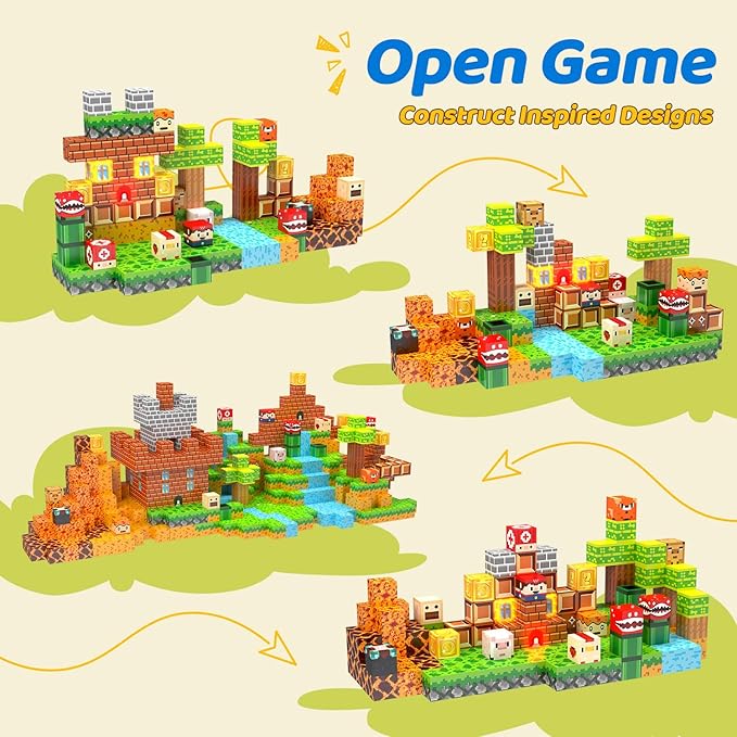 Magnetic Building Blocks for Kids Ages 3-12+, 137PCS STEM Educational Magnet Toys, Magnetic Tiles Build Cubes with Light Game, Ideal Gift for Toddlers Boys Christmas Birthday Girls