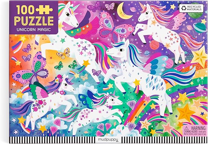 Mudpuppy Unicorn Magic – 100 Piece Jigsaw Puzzle with Colorful and Fun Illustrations of Sparkling Unicorns for Children Ages 5 and Up