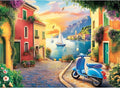 500 Piece Puzzles for Adult, Coastal Village Sunset Harbor Scene Jigsaw Puzzles for Adults Kids Senior, Colorful Buildings Adult Puzzle, Challenging Family Fun Activity Game Gift Decor 20.5 X 15 in