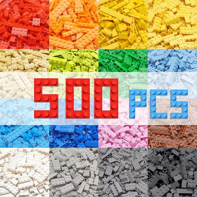 Classic Building Bricks 1002 Pieces Blocks Set for 6 Years Old up Kids, Compatible with All Major Brands,10 Classic Colors,14 Bulk Shapes, Gift Toys for Boys and Girls