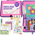 Totebook Kids Travel Educational Activity Book with Washable Markers - Car and Airplane Activities, Learning Toys for Toddlers- Search and Find, Reusable Stickers for Ages 4, 5, 6 (Princess)