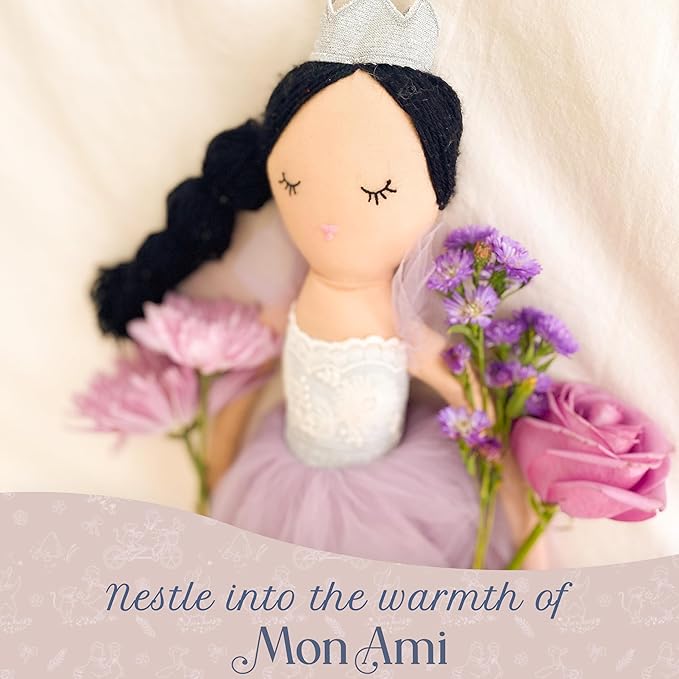 MON AMI Princess Violette Designer Doll – 22”, Soft & Elegant Stuffed Plush Princess Doll, Use as Toy or Room Decor