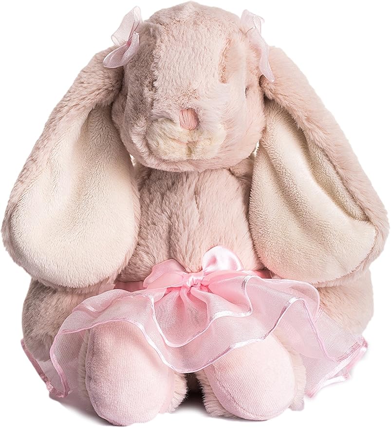 DILLY DUDU Ballerina/Ballet Bunny Plush Toy Stuffed Animal Rabbit Doll 10-inch(Pink)