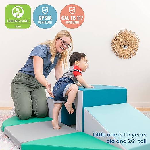 ECR4Kids SoftZone Lincoln Tunnel Climber, Toddler Playset, Contemporary