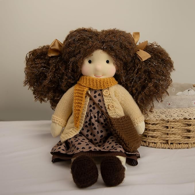 BlissfulPixie Ballerina 12" Waldorf Doll - Handmade Personalized Collectors Rag Doll for Kids Birthday Present with Beautiful Present Box