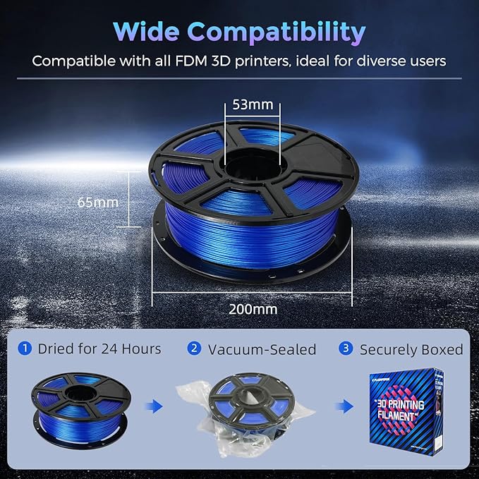 FLASHFORGE PLA Filament 1.75mm +/- 0.02mm Skydiver Blue, Color Changeable 3D Printer Filament 1kg (2.2lbs), Chameleon 3D Printing Filament Changing Colors with Light, Perfectly Hide The Layer Line