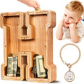 SummiDate Wooden Letter Piggy Bank| Piggy Bank for Boys Girls Toddler| Alphabet H Money Bank| Coin Bank Birthday Gift for Kids|Birthday Gift for Kids (H)