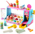 Ice Cream Maker Pretend Toy for Role Play, Play Food Toy Set, Play Kitchen Accessories, Christmas Preschool Gifts for Girls Boys Kids Toddlers Age 3+