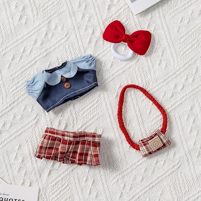 Clothes Set for 17cm Dolls, Hat & Overalls Set for 17cm Accessories Suit, Cute Clothes for Dress up Unique Style